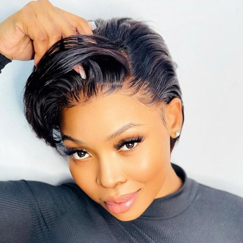 ReadytoGo Pixie Cut Glueless 13x4 Frontal Lace Wig Side Part-01