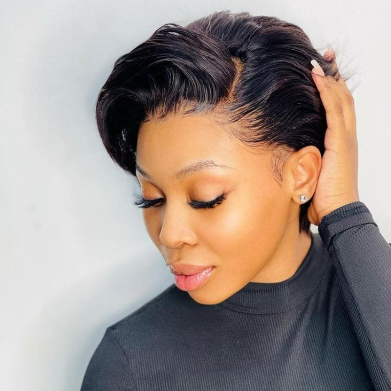 ReadytoGo Pixie Cut Glueless 13x4 Frontal Lace Wig Side Part-06