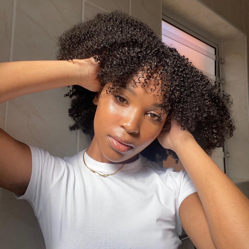 Worth ReadytoGo Jerry Curl With Bang Glueless Lace Short Wig