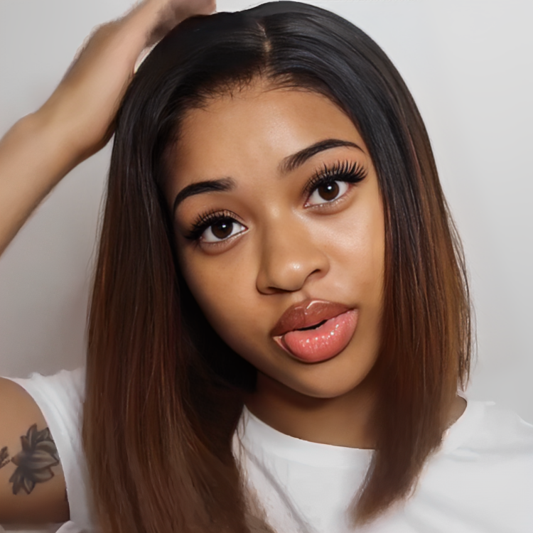 ReadytoGo Brown Glueless Bob Frontal T Part Lace Wig Side Part-01