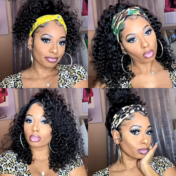 OUTLET | Deep Wave Affordable Headband Wig With Minor Defects