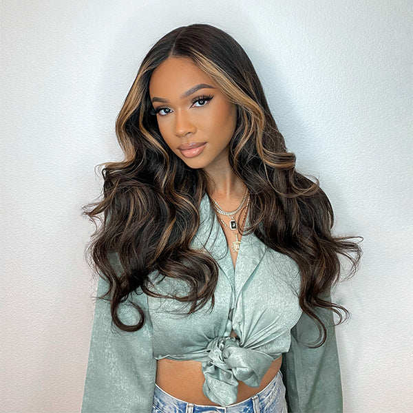 Outlet | 13x4 Luxurious Blonde Highlights Loose Wave Undetectable Lace Frontal Wig-01