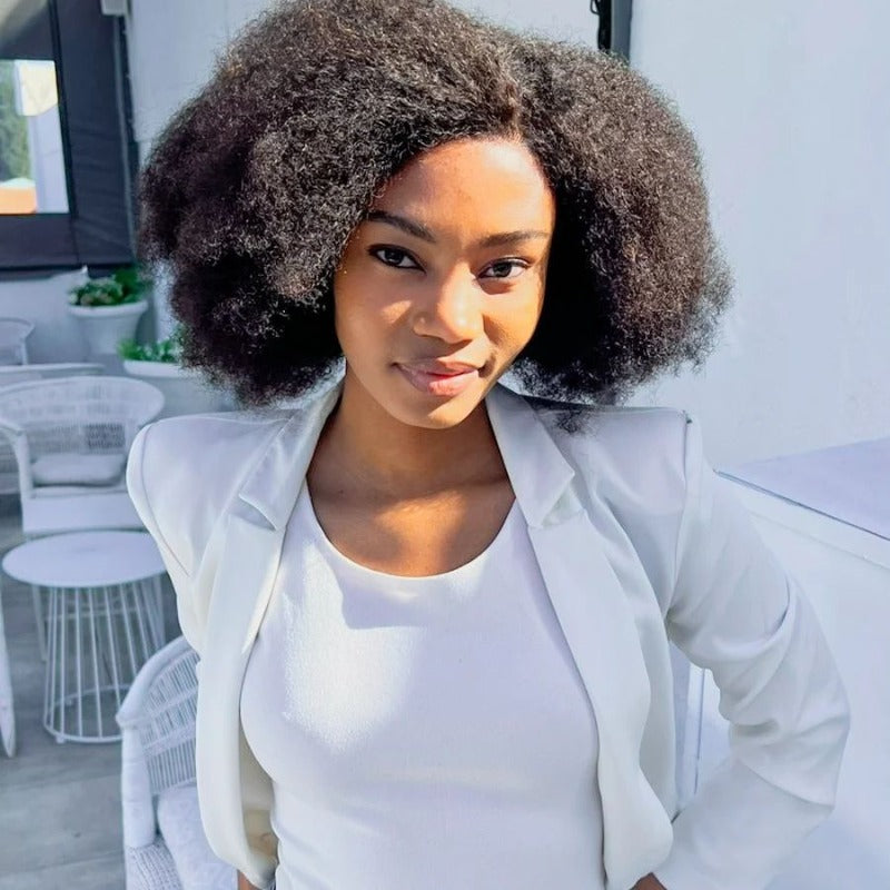 Natural Black Afro Kinky HD Lace Glueless Wig Side Part-02