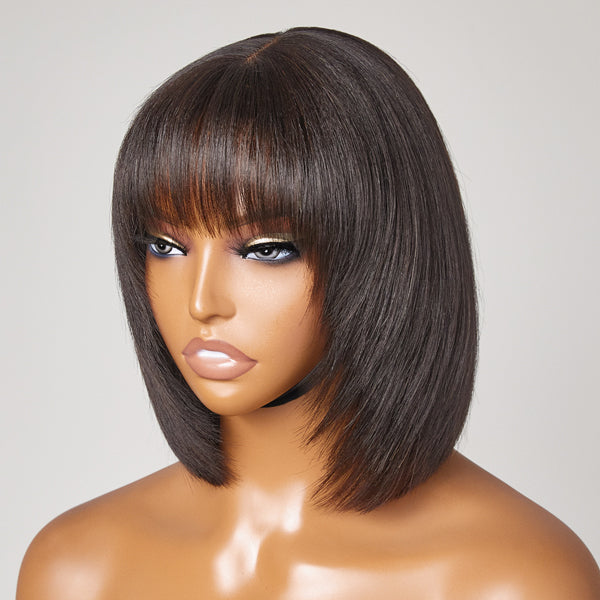 Worth | Layered Cut Yaki Straight Minimalist Lace Bob Wig With Bangs