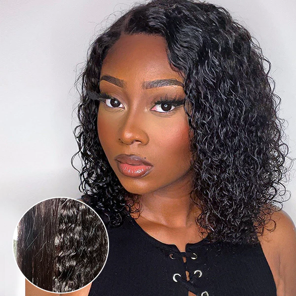Flash Sale | Wet And Wavy Water Wave Glueless 4x4 Closure Lace Wig Side Part