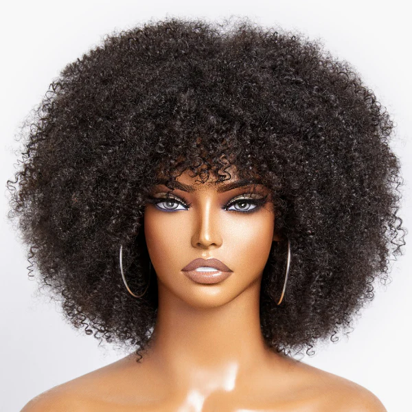 Flash Sale | ReadytoGo Jerry Curl No Lace Glueless Short Wig With Bangs