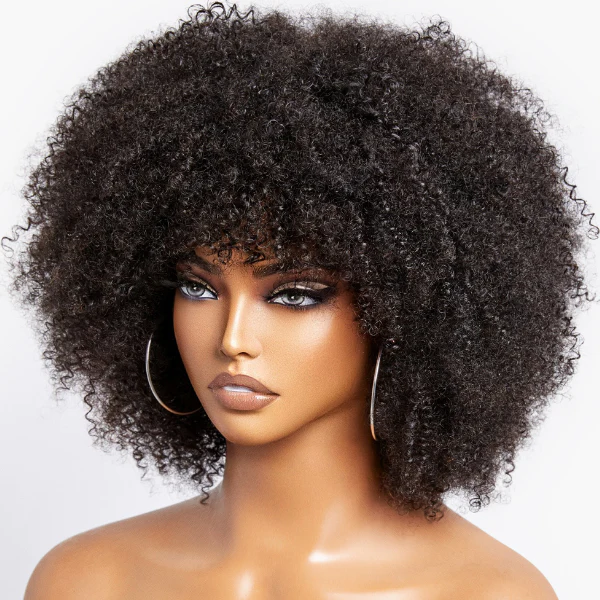 Flash Sale | ReadytoGo Jerry Curl No Lace Glueless Short Wig With Bangs