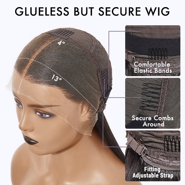ReadytoGo Deep Curl Bob Glueless 4x4 Closure Lace Wig