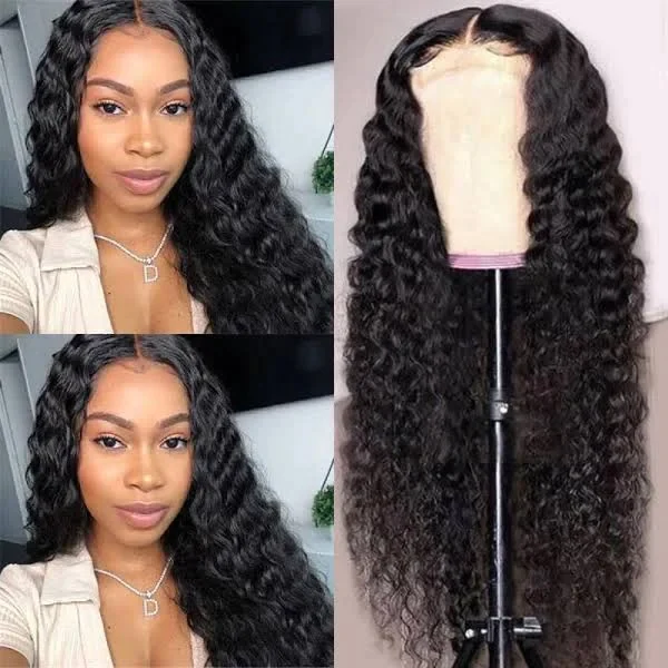 ReadytoGo Water Wave Glueless 4x4 Closure Lace Middle Part Long Wig
