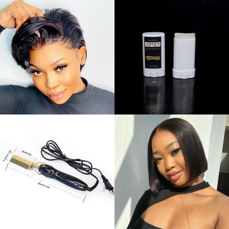 Jaimie-Wig Combo With 2 Wigs and Hot Comb+Wax Stick(SA Only)