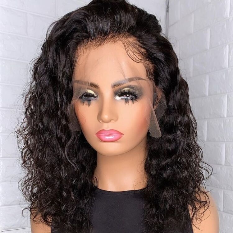 PrePlucked+KnotsBleached Water Wave 13x4 Frontal Lace Wig Side Part