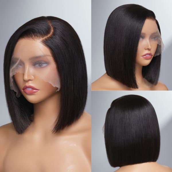 ReadytoGo New Launch Glueless Bob Frontal T Part Lace Wig| PrePlucked+KnotsBleached