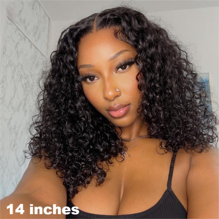 Worth |Nature Black 13x4 Frontal Lace Curly Glueless Wig 100% Human Hair