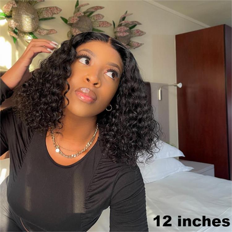 Worth |Nature Black 13x4 Frontal Lace Curly Glueless Wig 100% Human Hair