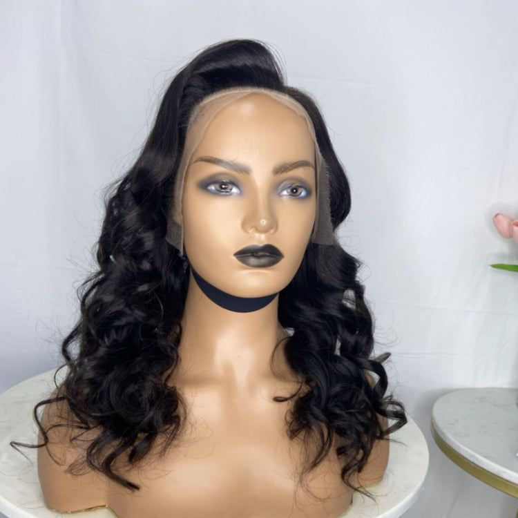 Worth |Natural black Body Wave Glueless 13x4 Frontal Lace Long Wig 18 Inches