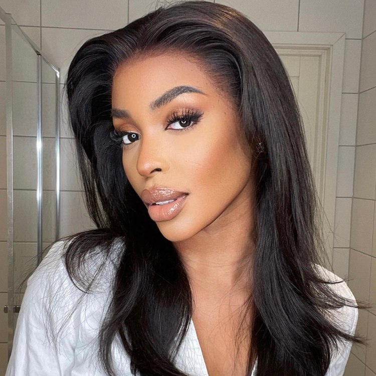 Worth | Undetectable  HD Lace Natural Black Silk Straight Glueless 13x4 Frontal Lace Wig