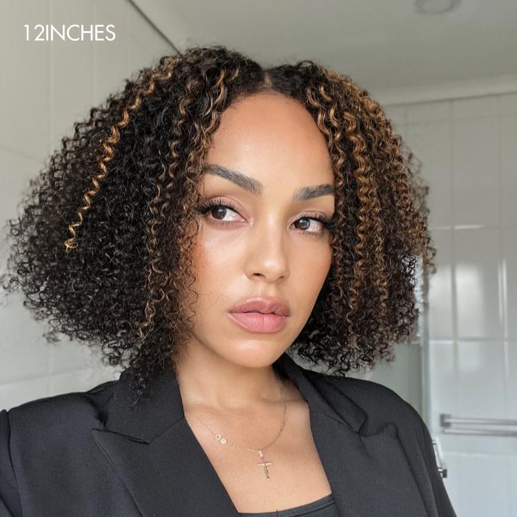 4C Edges | Highlight Afro Curls Glueless 5x5 Closure Undetectable HD Lace Wig