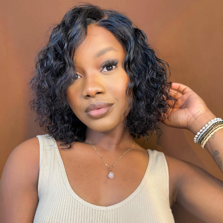 Worth |Water Wave Glueless 13x4 Frontal Lace Wig Side Part