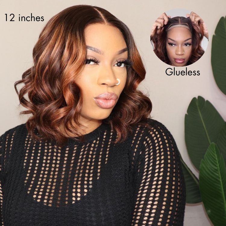 Elegant Brown Ombre Loose Wave Glueless HD Lace Wig | PrePlucked+KnotsBleached