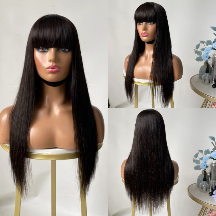 Worth |ReadytoGo Natural Black Straight No Lace Glueless Long Wig With Bangs