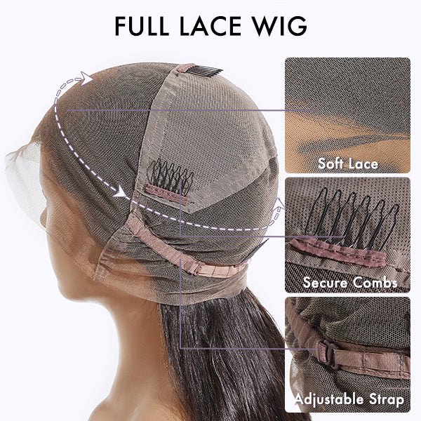 Worth | Full Lace Natural Black Silk Straight Free Parting Wig