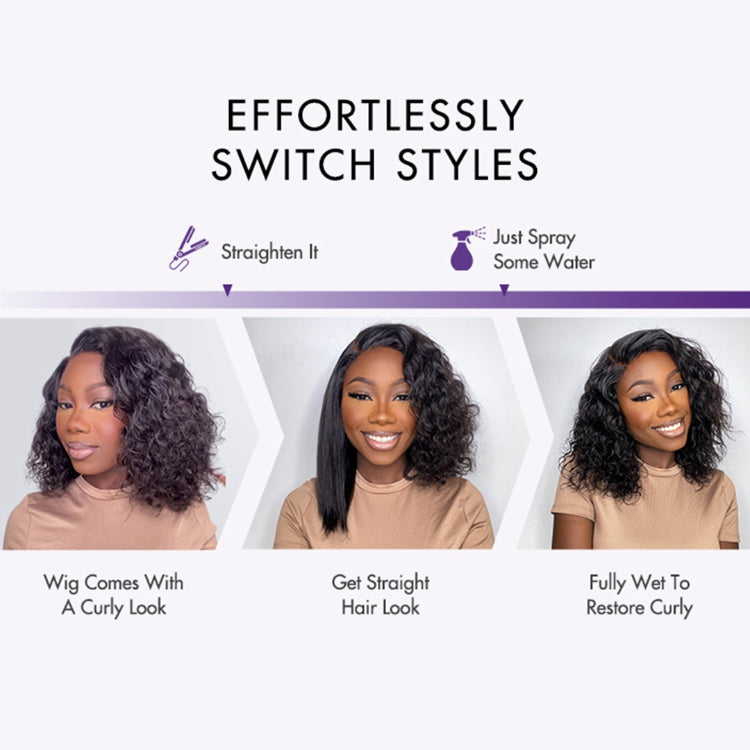 Wet And Wavy | Water Wave 4x4 Closure Lace Glueless Short Wig