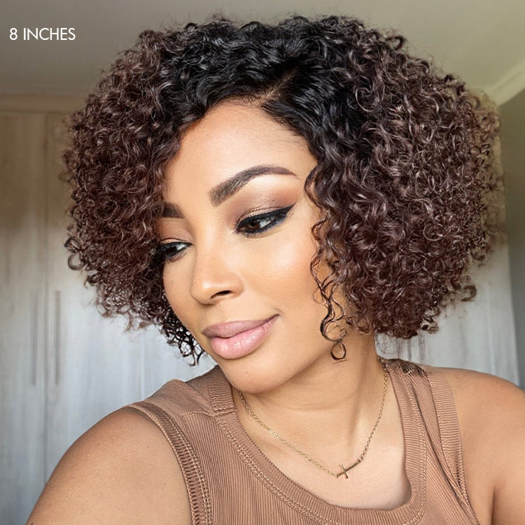 ReadytoGo Ombre Brown Fluffy Kinky Curl Glueless HD Lace Wig