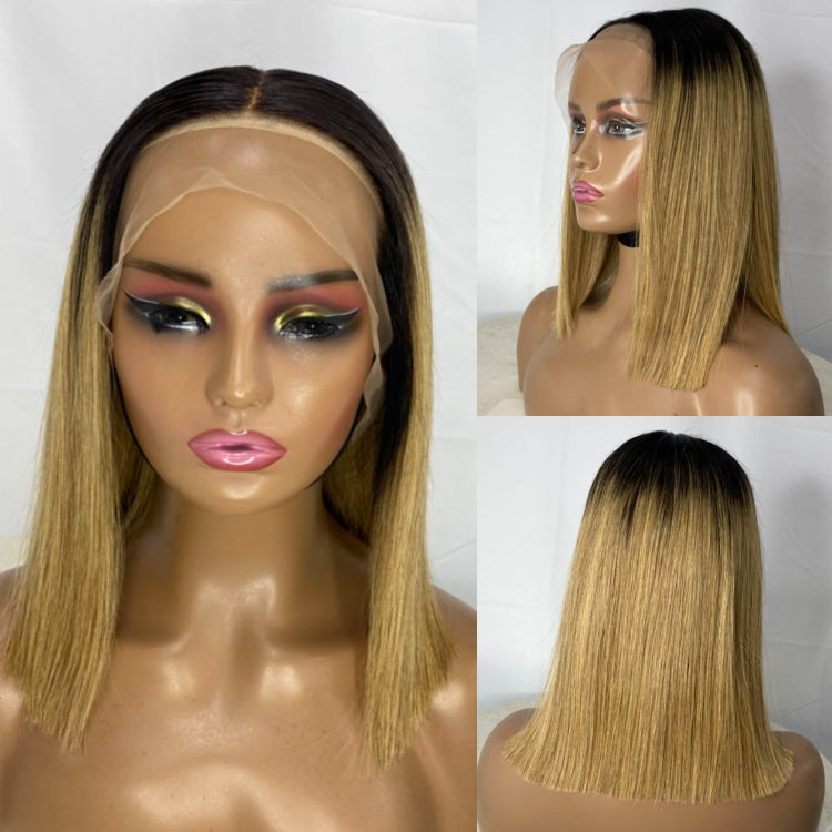 Worth |Blonde Ombre Glueless Bob 13x4 Frontal Lace Wig