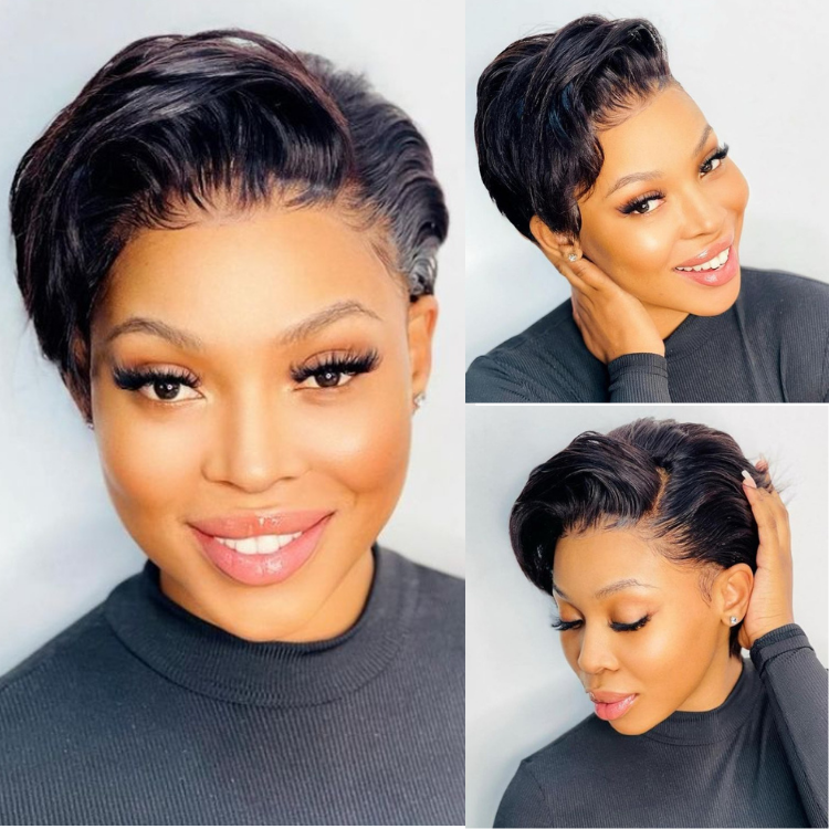 ReadytoGo Pixie Cut Glueless 13x4 Frontal Lace Wig Side Part