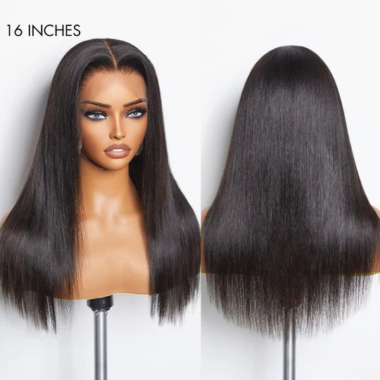 ReadytoGo Elegant Silky Straight Glueless Wide T Lace Wig Middle Part 100% Human Hair