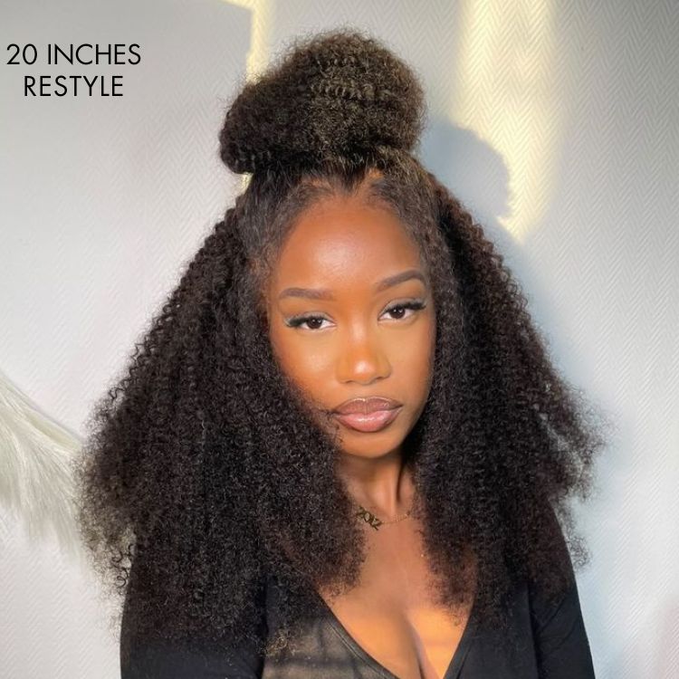 Worth |Afro Curly Glueless Undetectable Invisible 13x4 Lace Frontal Wig 20 Inches