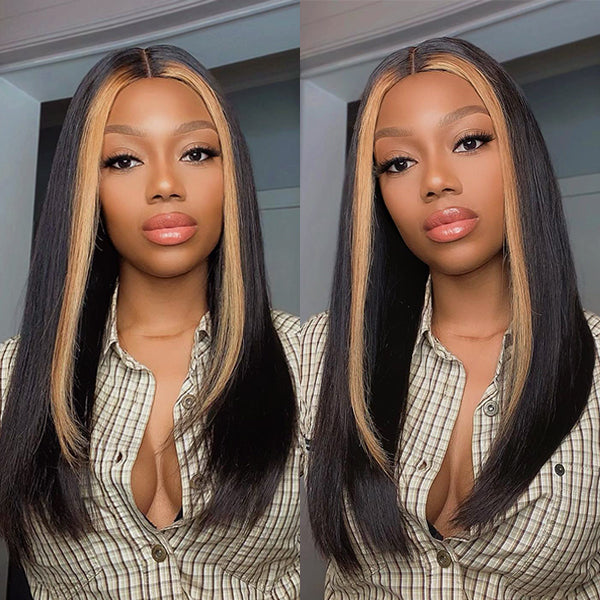 Worth |Mix Color Highlight Middle Part 2x6 Lace Closure Wig