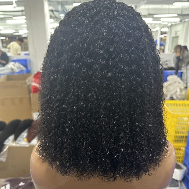 Worth |Natural Black Afro Curly With Bang Wig 14 inches