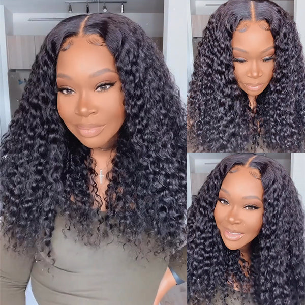 Worth |Natural Black Wave Wave 4x4 Closure Lace Wig Mid Part