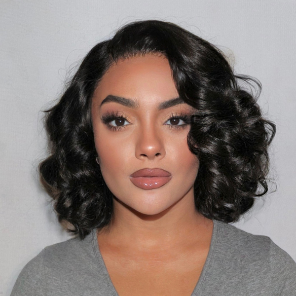 Worth |Natural Black Loose Wave 5x5 Closure Lace Wig Side Part