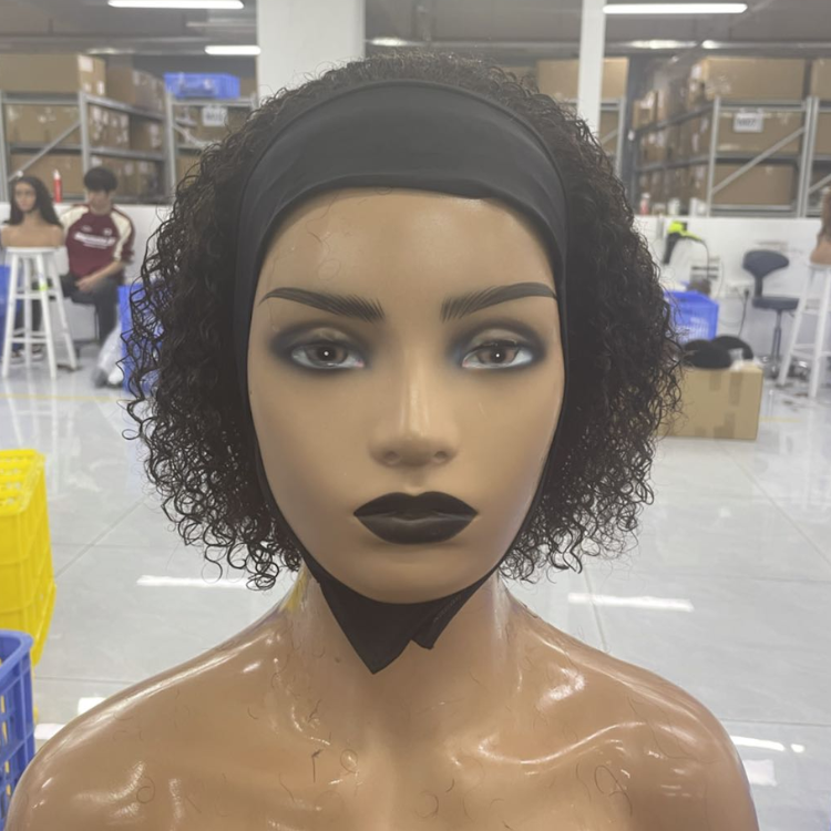 Worth |Natural Black Afro Curly Headband Wig