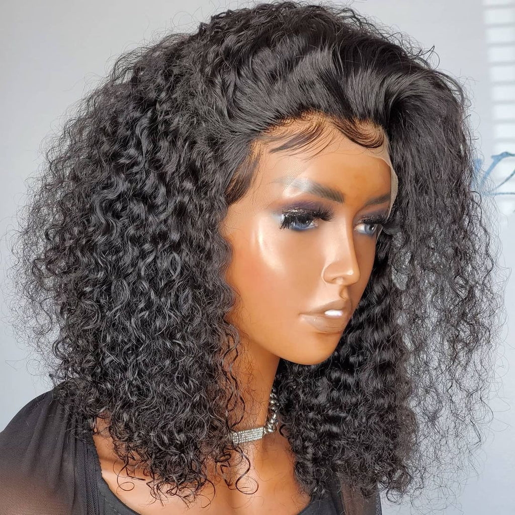 Worth |Natural Black T Part Lace Kinky Curly Side Part Wig