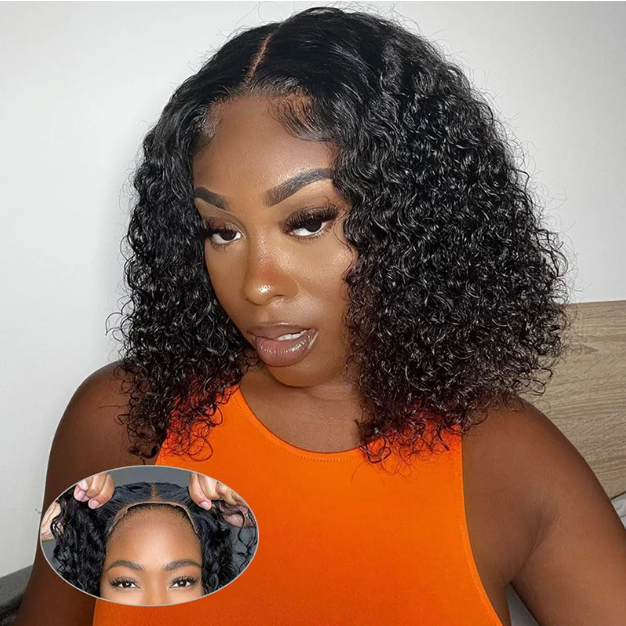 Worth |Natural Black Kinky Curly HD T Lace Mid Part Wig