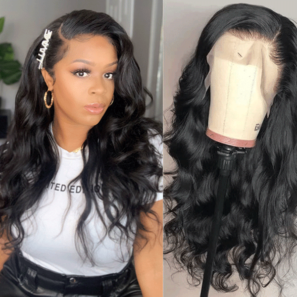 Worth | Natural Black 13X4 Frontal Lace Body Wave Wigs