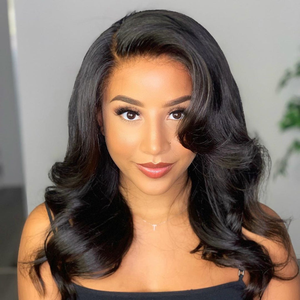 Worth | Natural Black 13X4 Frontal Lace Body Wave Wigs