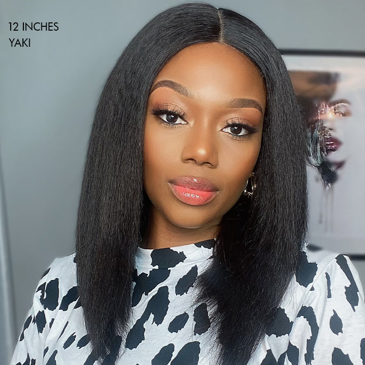 Worth | Natural Black Yaki Bob Wigs