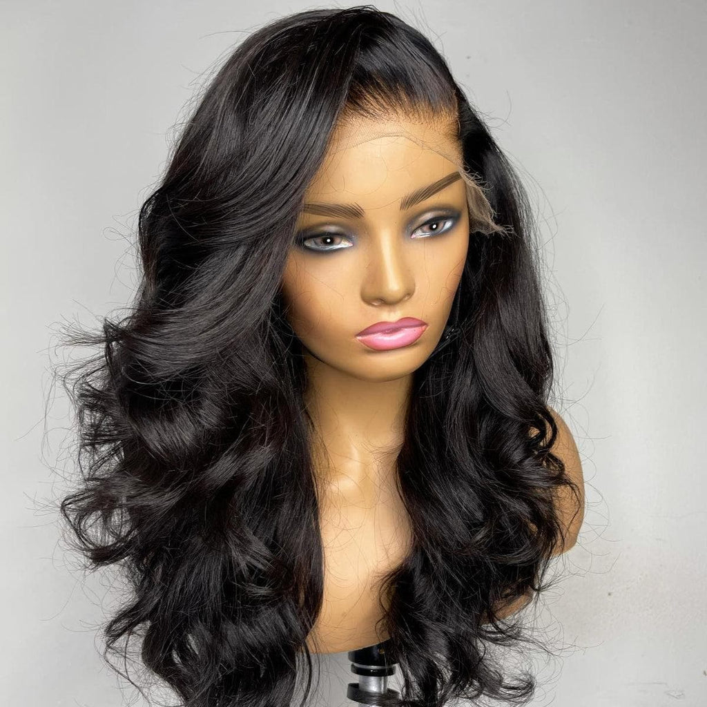PrePlucked+KnotsBleached Loose Wave 13x4 Frontal Lace Wig Peruvian Virgin Hair