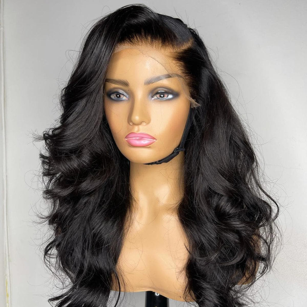 PrePlucked+KnotsBleached Loose Wave 13x4 Frontal Lace Wig Peruvian Virgin Hair