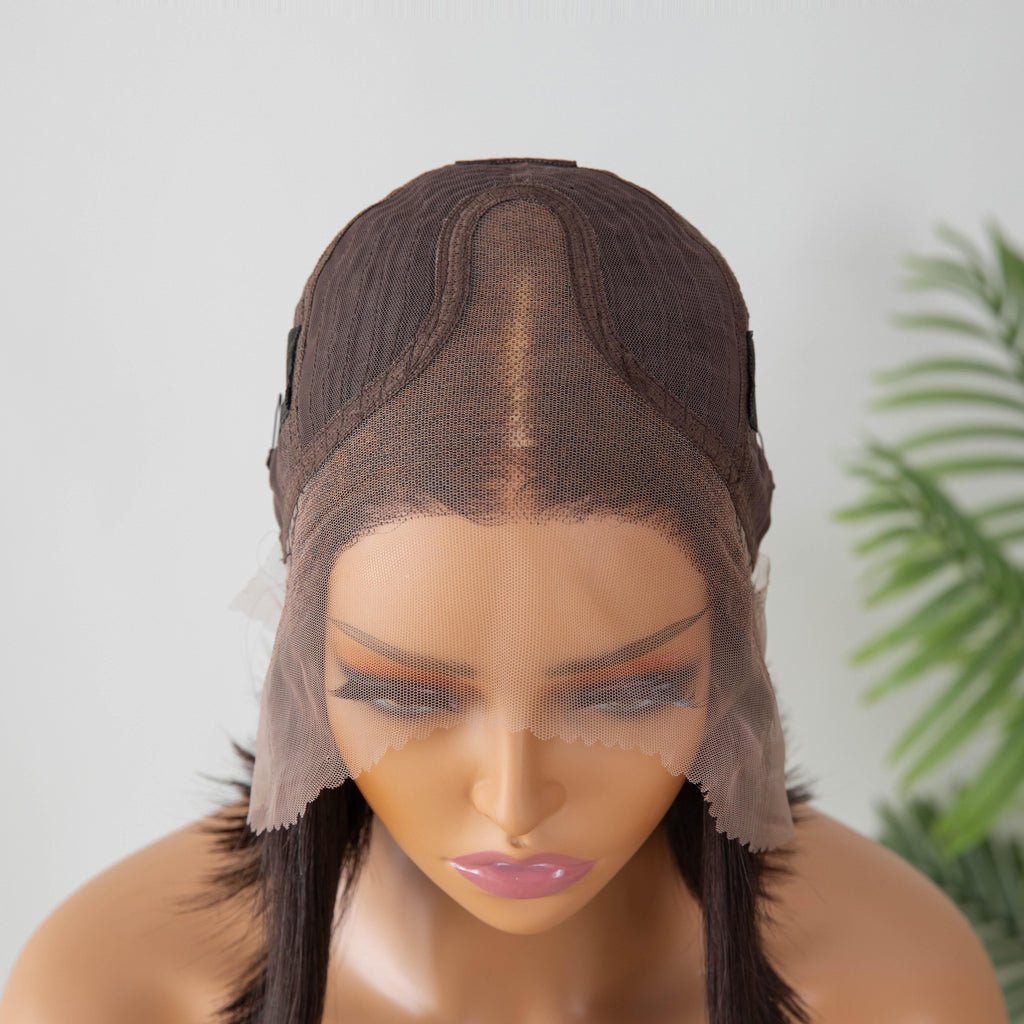 ReadytoGo Natural Black Glueless Bob Frontal T Part Lace Wig Middle Part